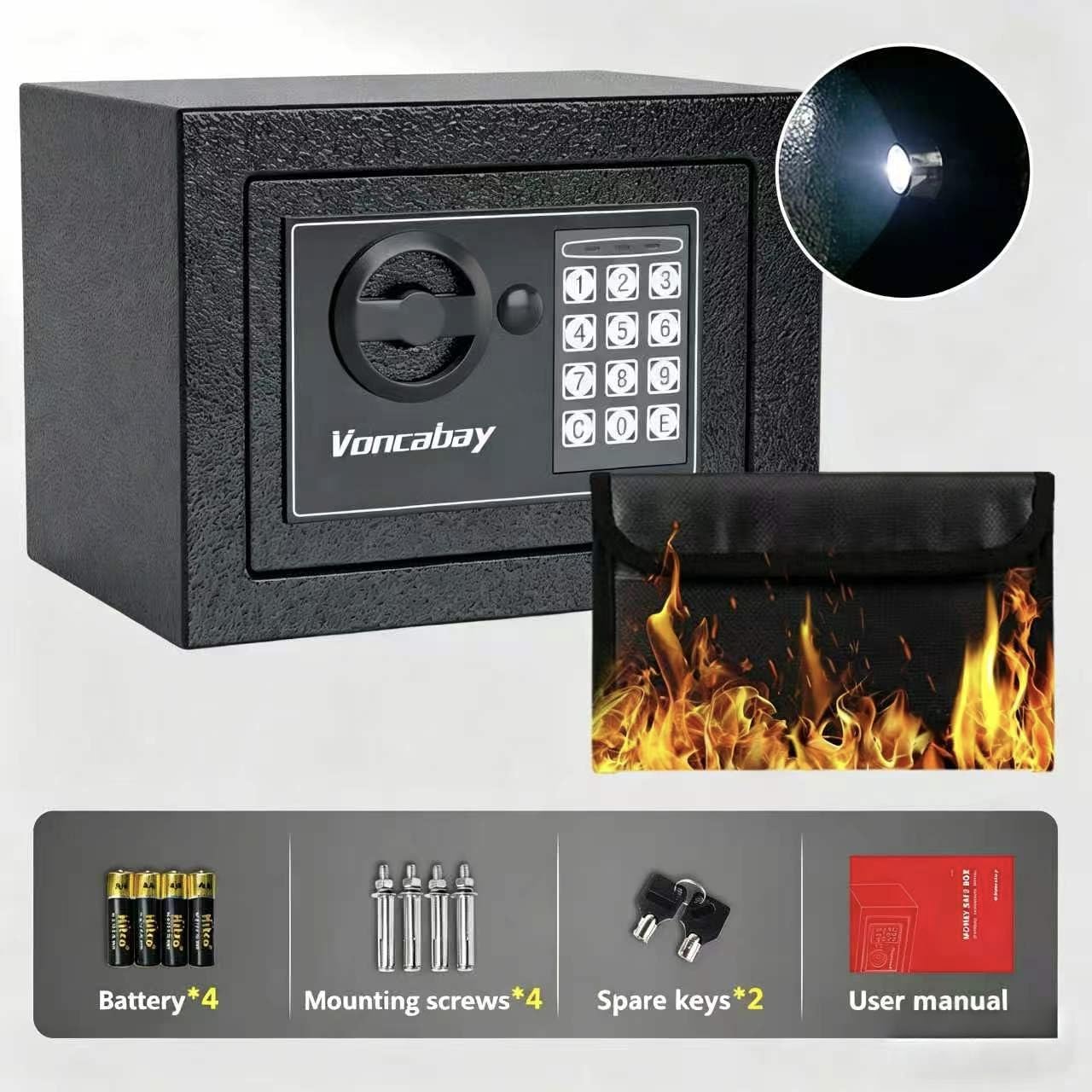 Voncabay caja instalada en armario para almacenamiento discreto y seguro