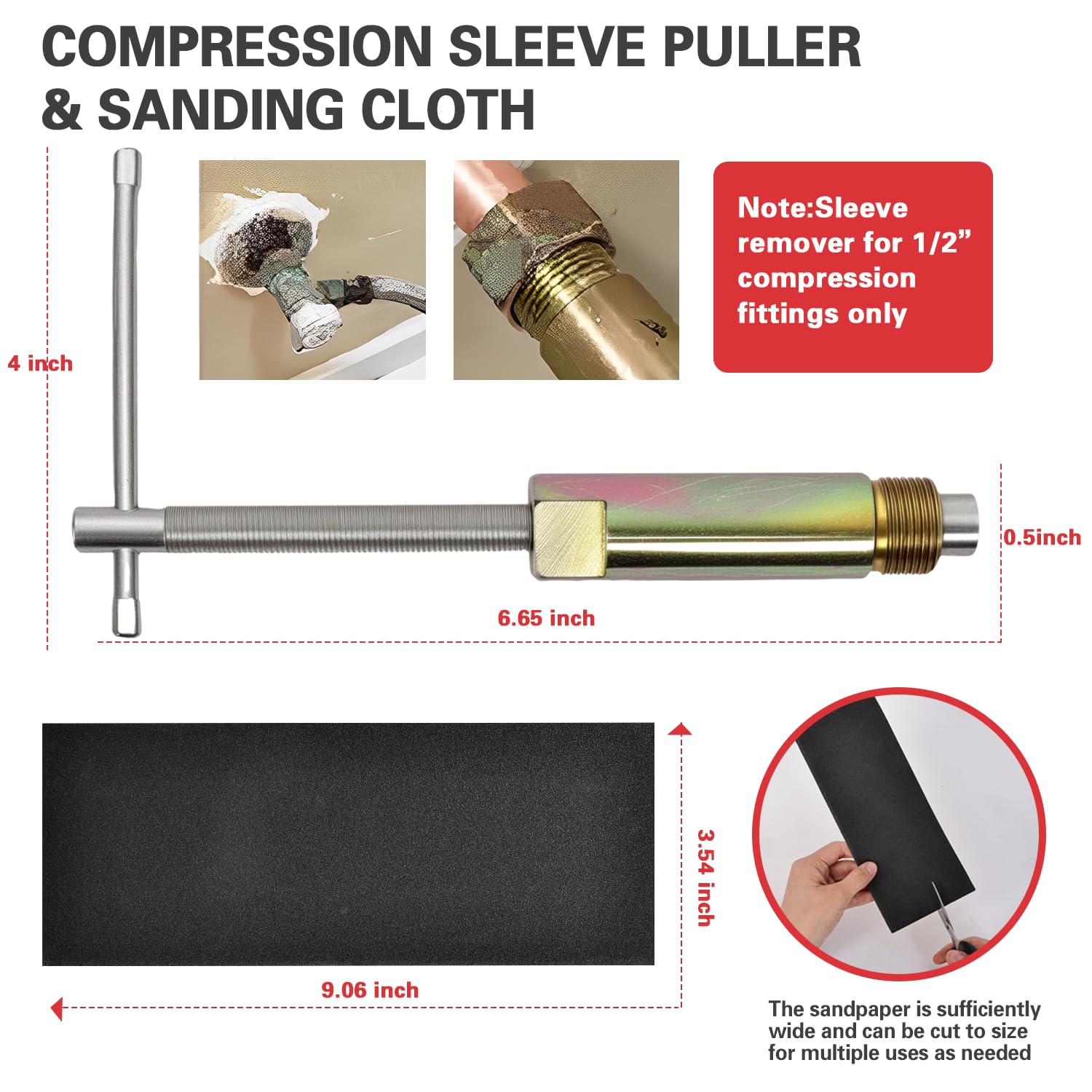 Vorhixa extractor de manguito 1/2" limpia ferrules sin daños