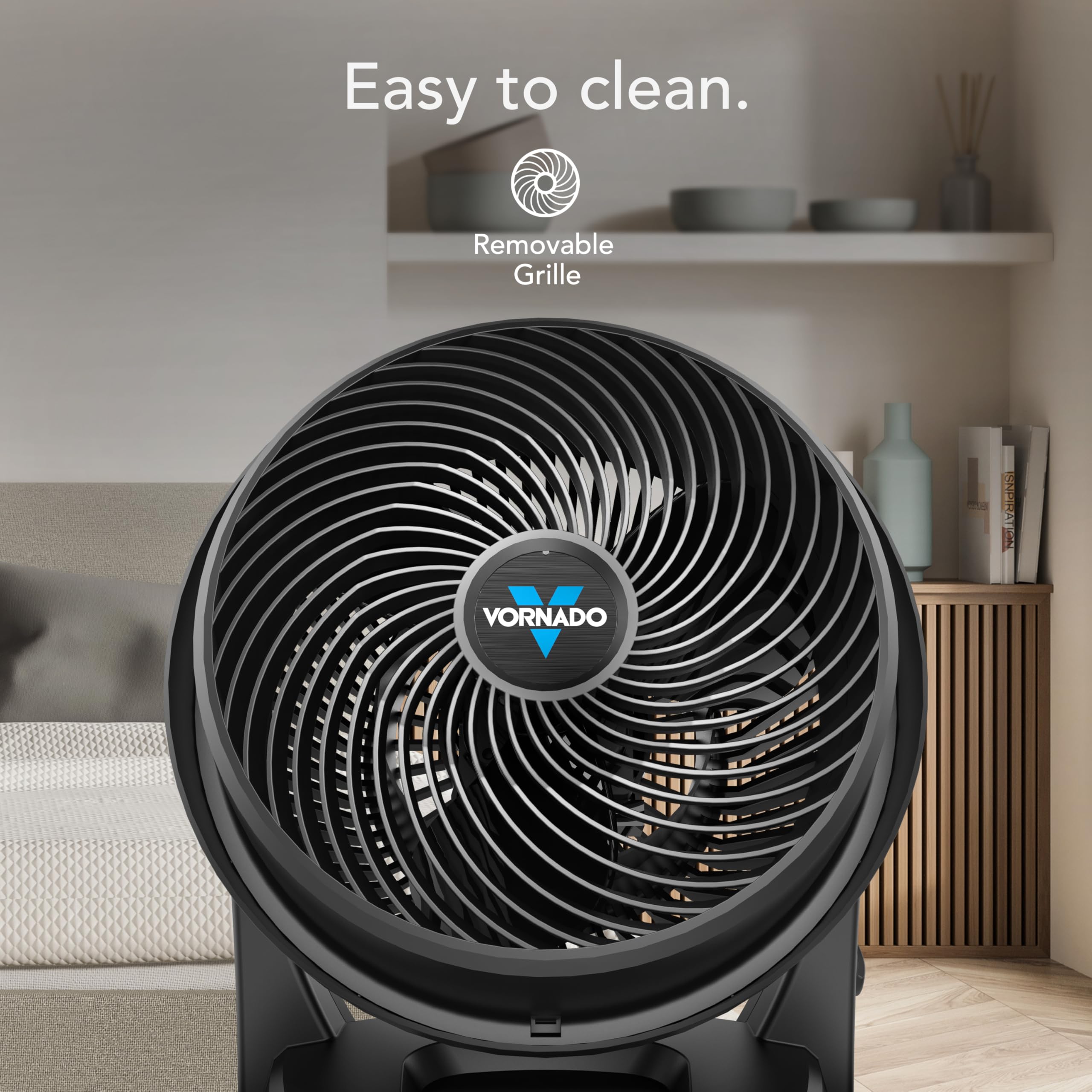 Vornado 630 junto a objeto para comparar tamaño y escala práctica