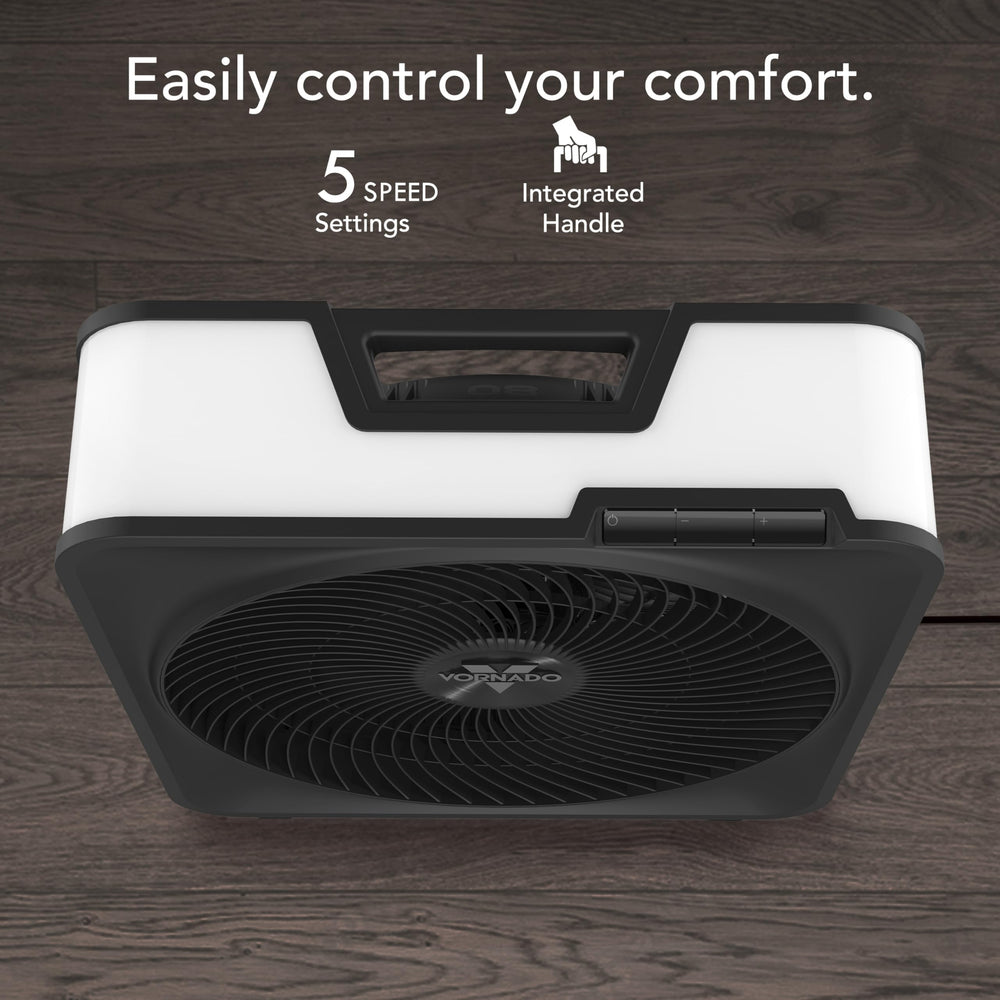 Vornado Model 80 perfil lateral destacando carcasa resistente y durabilidad