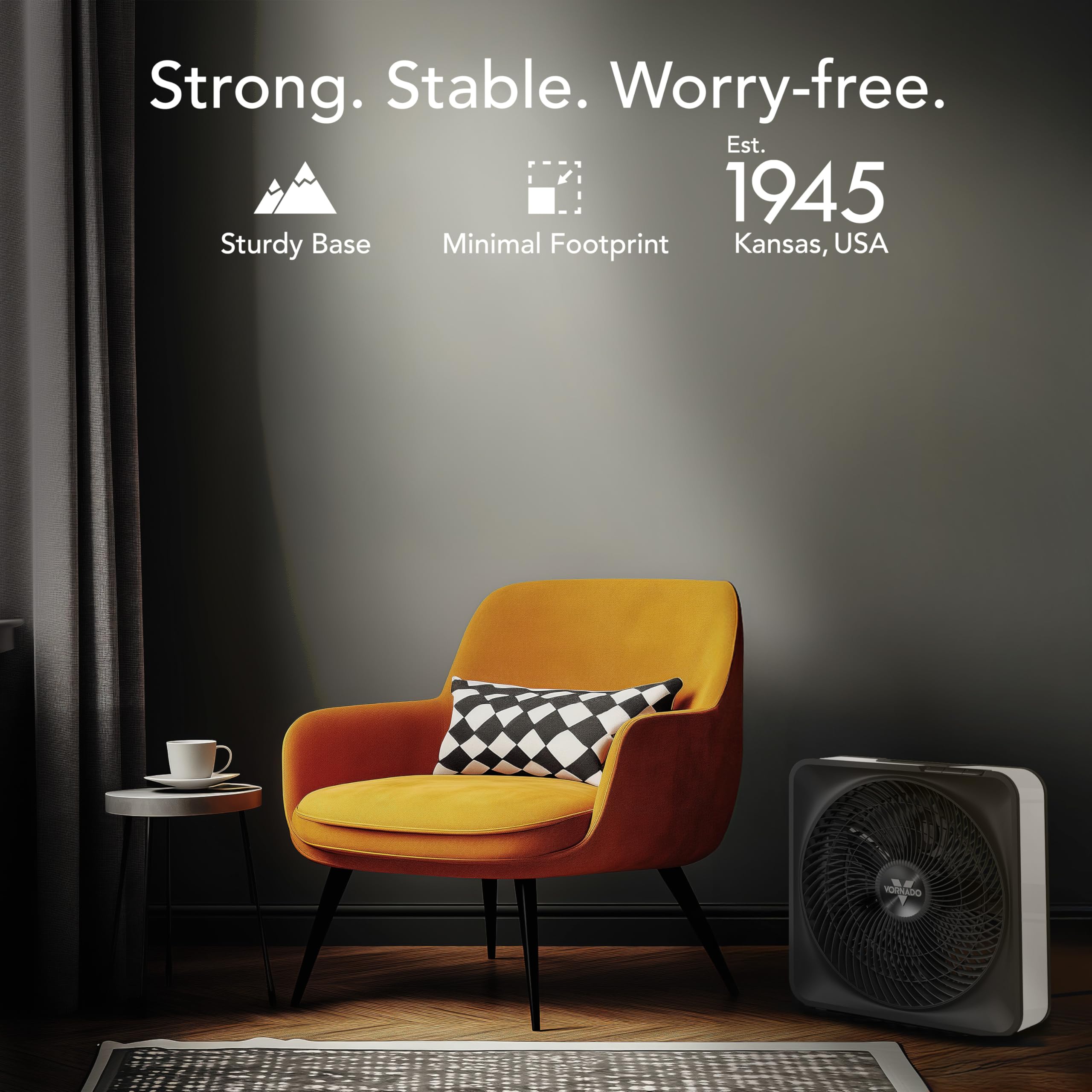 Vornado Model 80 panel de controles con cinco velocidades para ajuste preciso