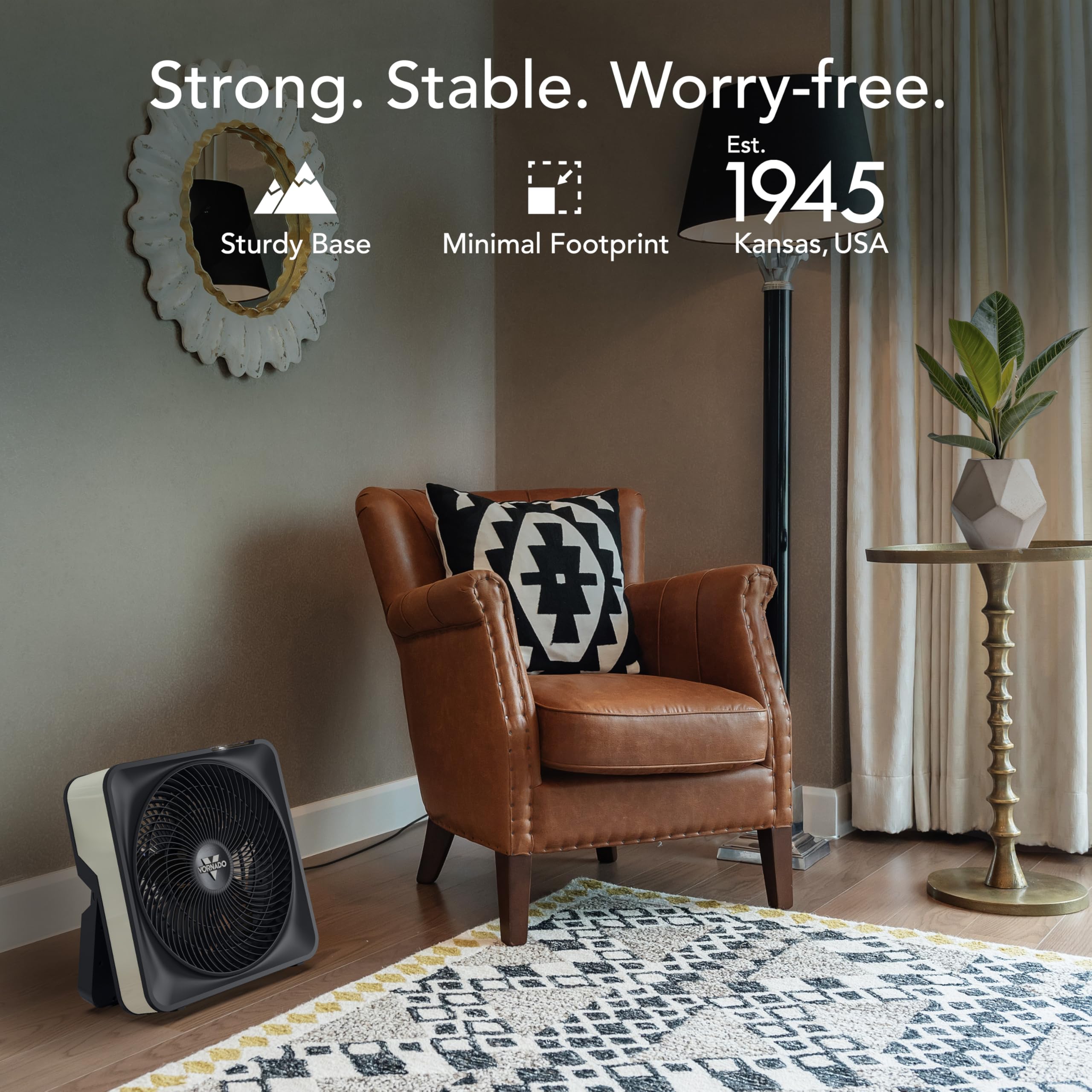 Vornado Model 80X empaque y etiquetas, garantía y soporte desde Andover KS
