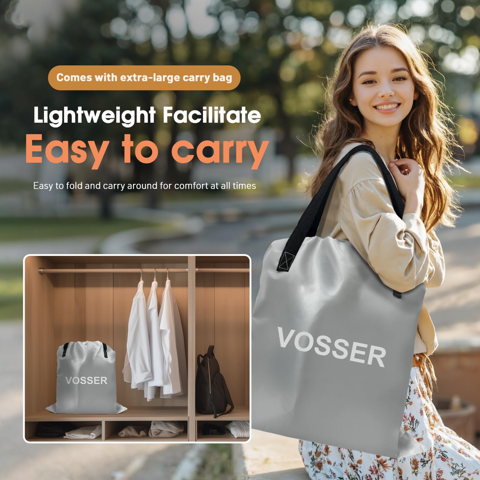 VOSSER etiqueta con mención de patente I-beam, soporte uniforme hasta 800 lb