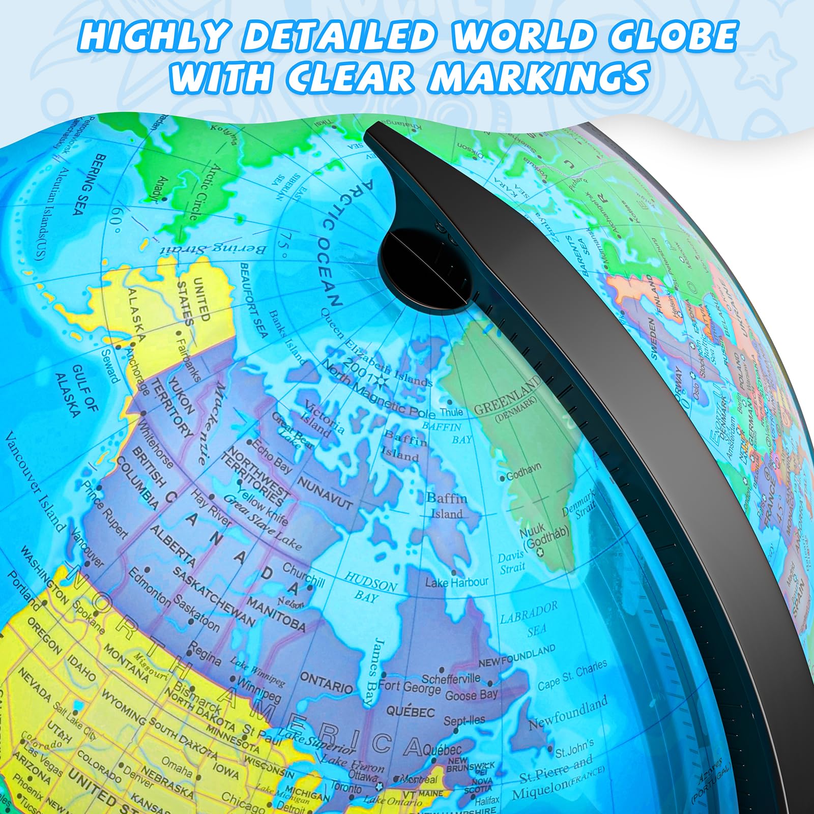 Voxelure detalle de impresión con países nítidos y duraderos