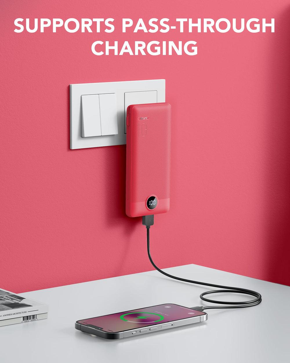 VRURC cables integrados micro USB y Type‑C que evitan llevar cables extra