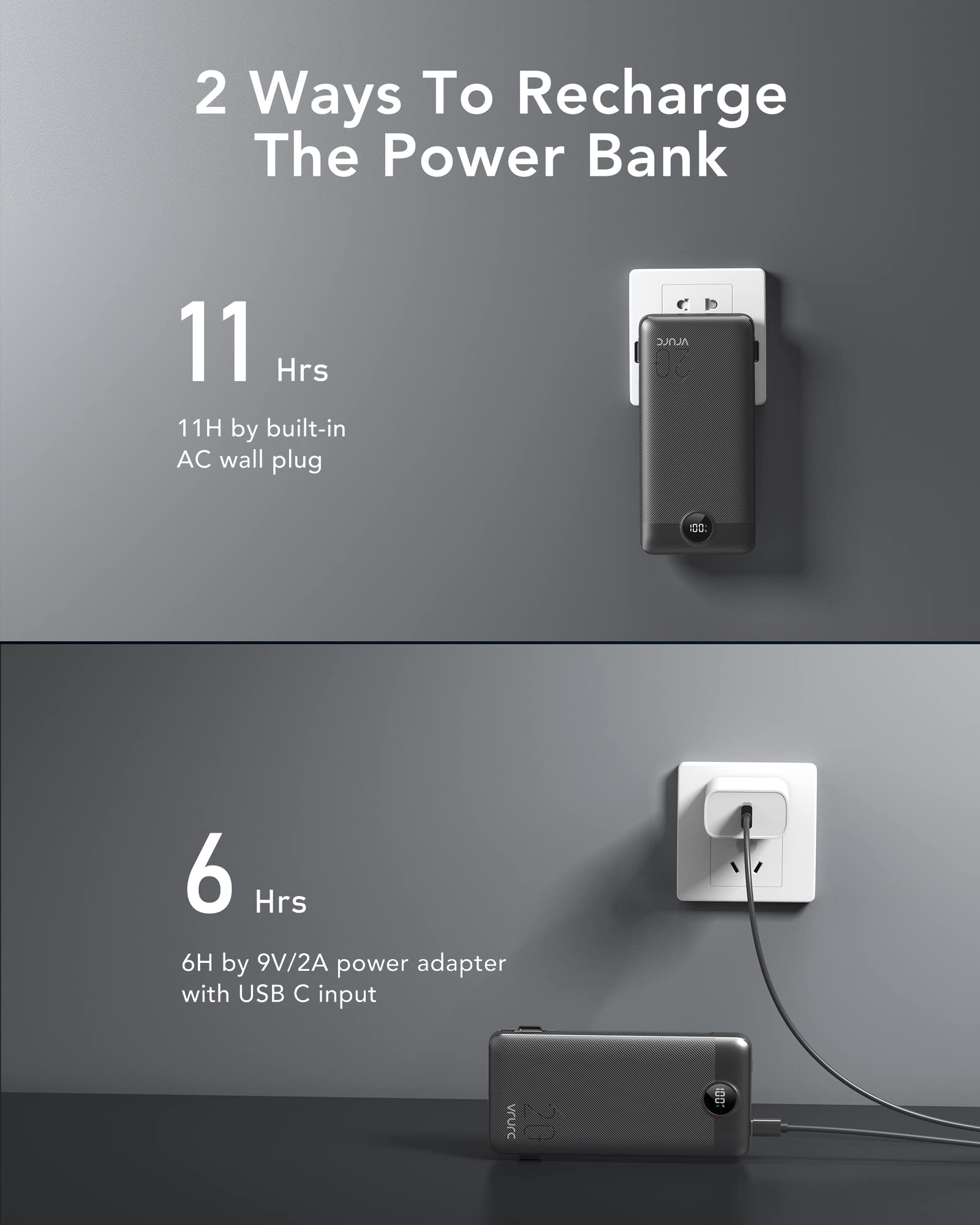 VRURC cables integrados micro y USB-C listos para cargar sin olvidar accesorios