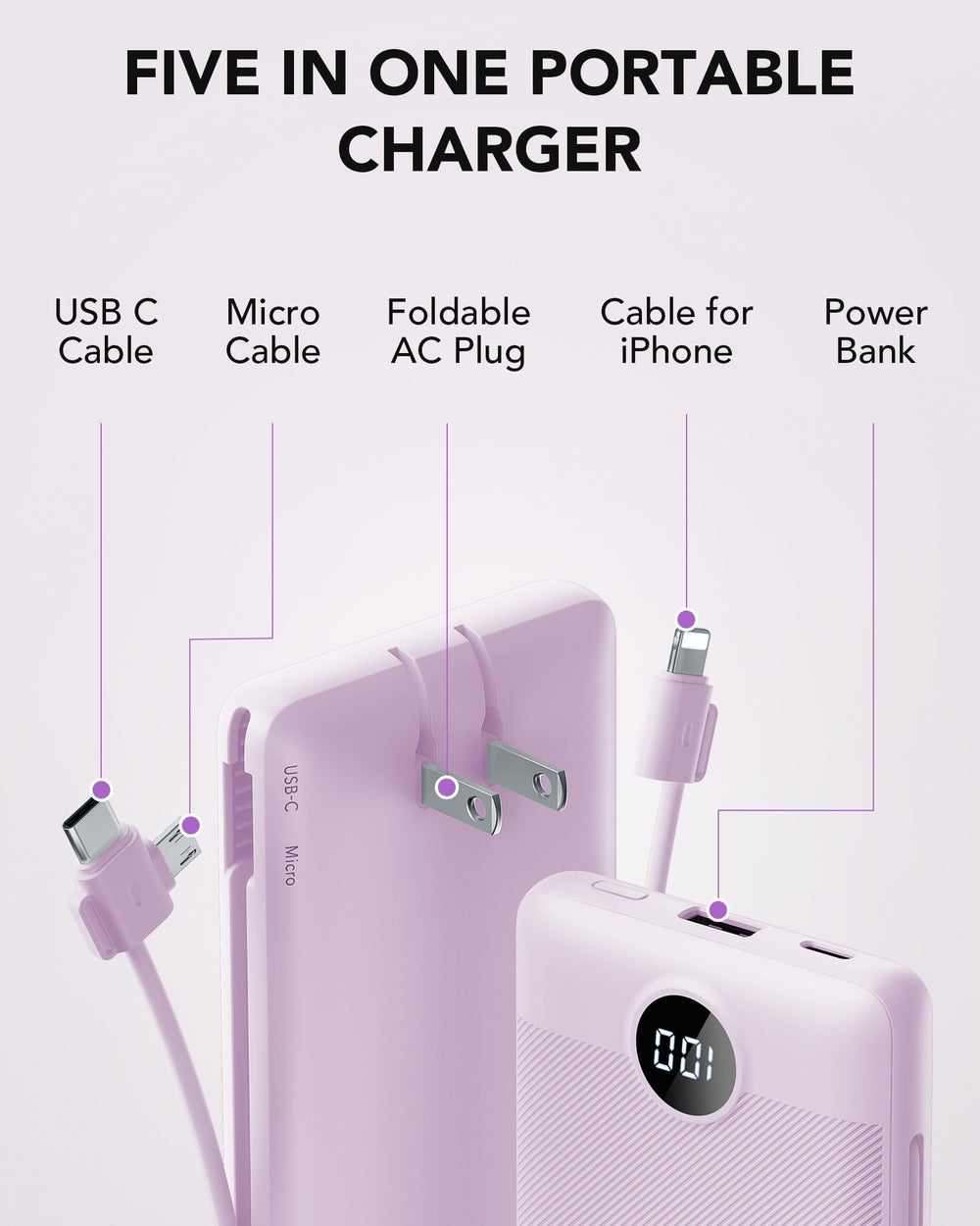 VRURC caja abierta mostrando el power bank y manual incluidos