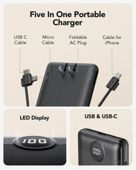 VRURC enchufe AC plegable desplegado, permite recargar la batería sin cables adicionales