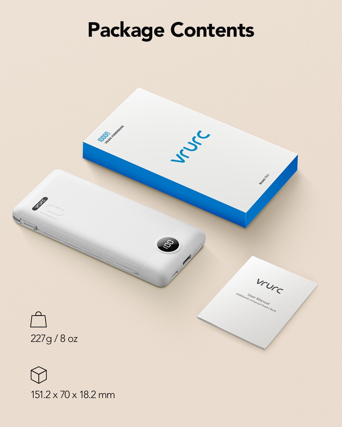 VRURC comparación de tamaño junto a un teléfono para referencia de escala