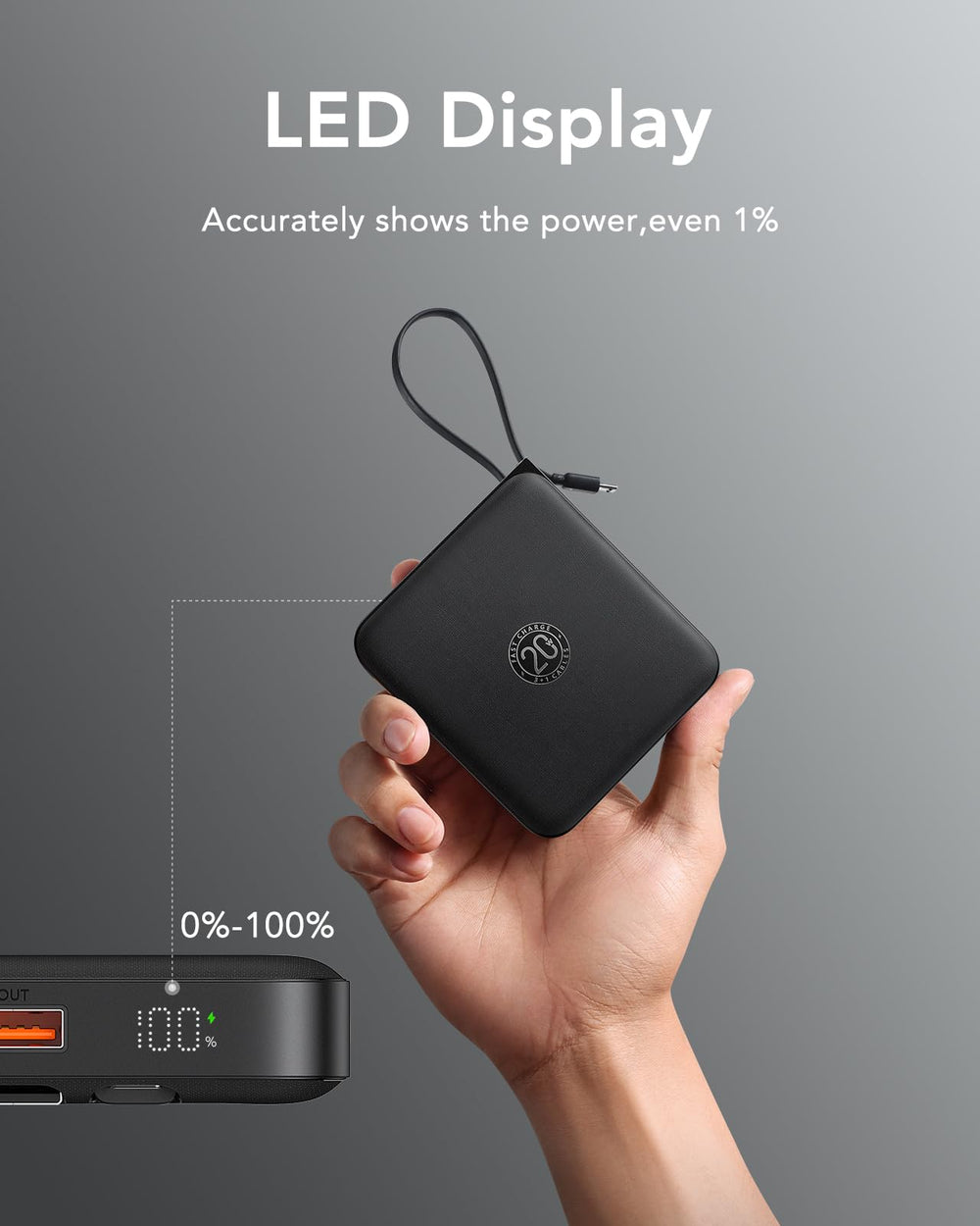 VRURC comparación de tamaño en mano para mostrar portabilidad y ligereza