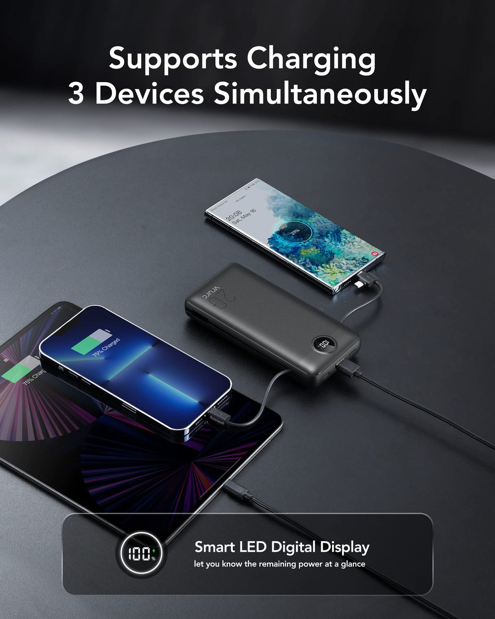 VRURC vista trasera con puertos USB y USB-C para múltiples conexiones