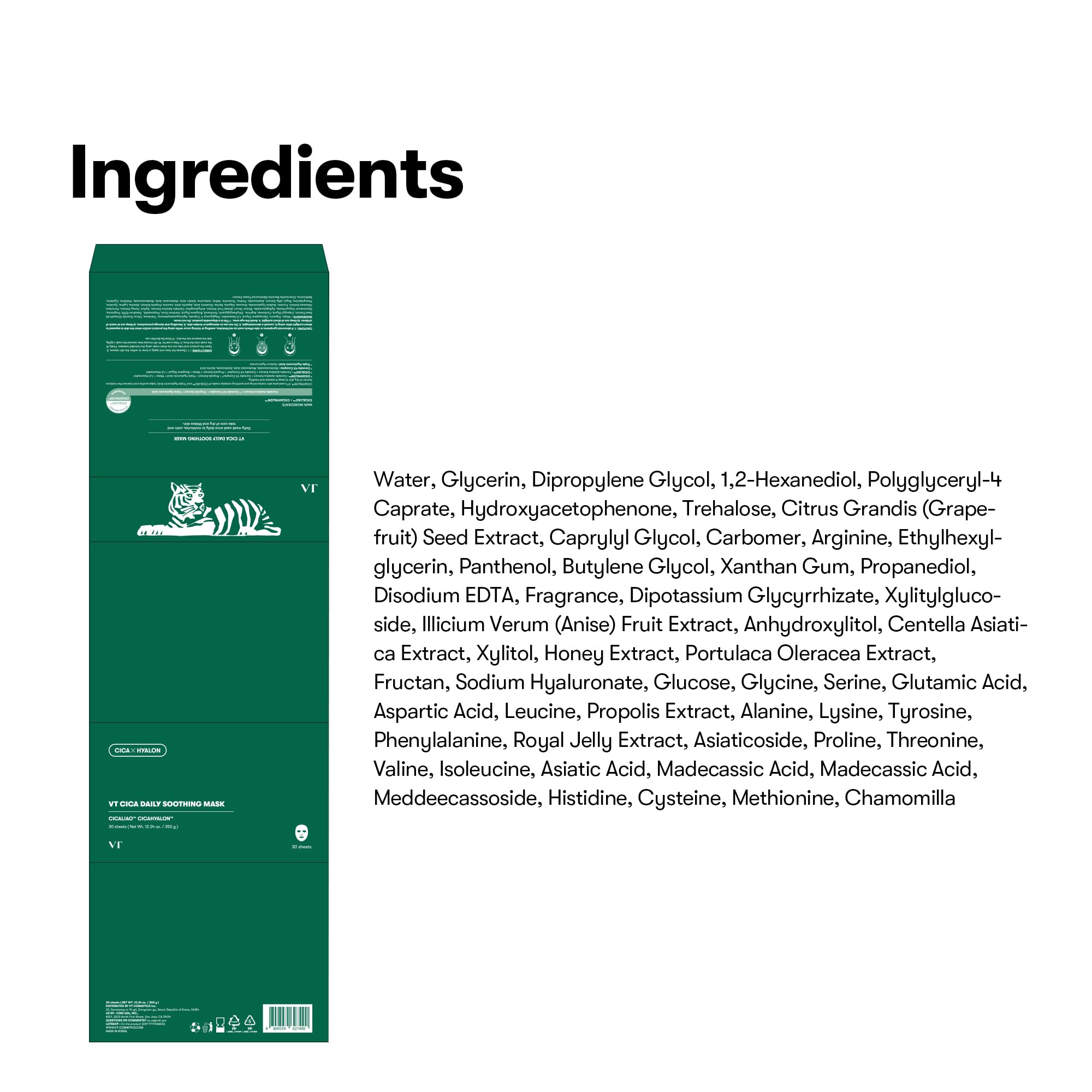 VT COSMETICS mascarillas refrigeradas en baño para efecto calmante y fresco