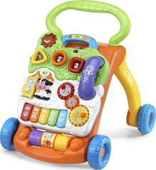 VTech andador frontal en su embalaje mostrando el diseño y beneficio educativo