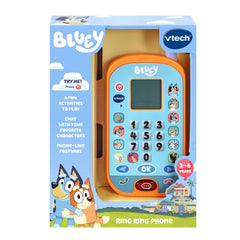 VTech Bluey comparación de tamaño con mano para visualizar ergonomía y manejo