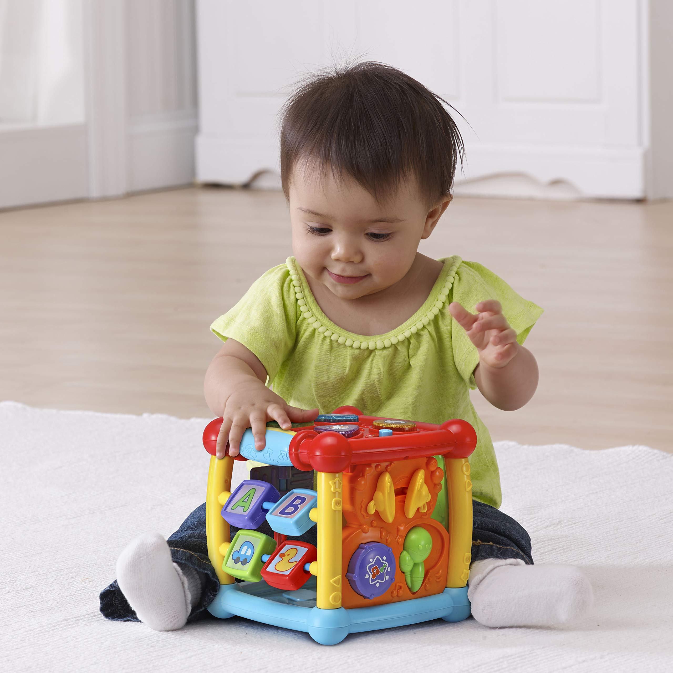 VTech frustration-free packaging opened with included demo batteries