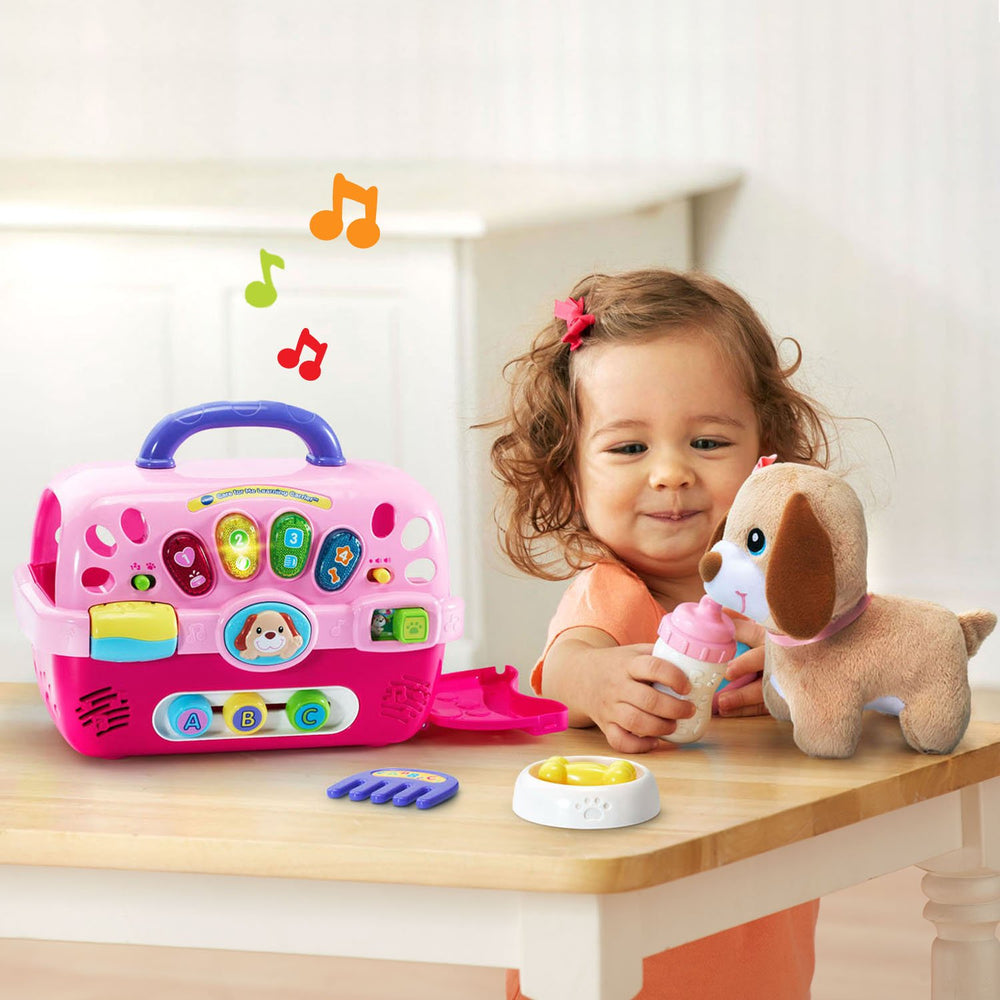 VTech puerta del transportín abierta mostrando frases y sonidos