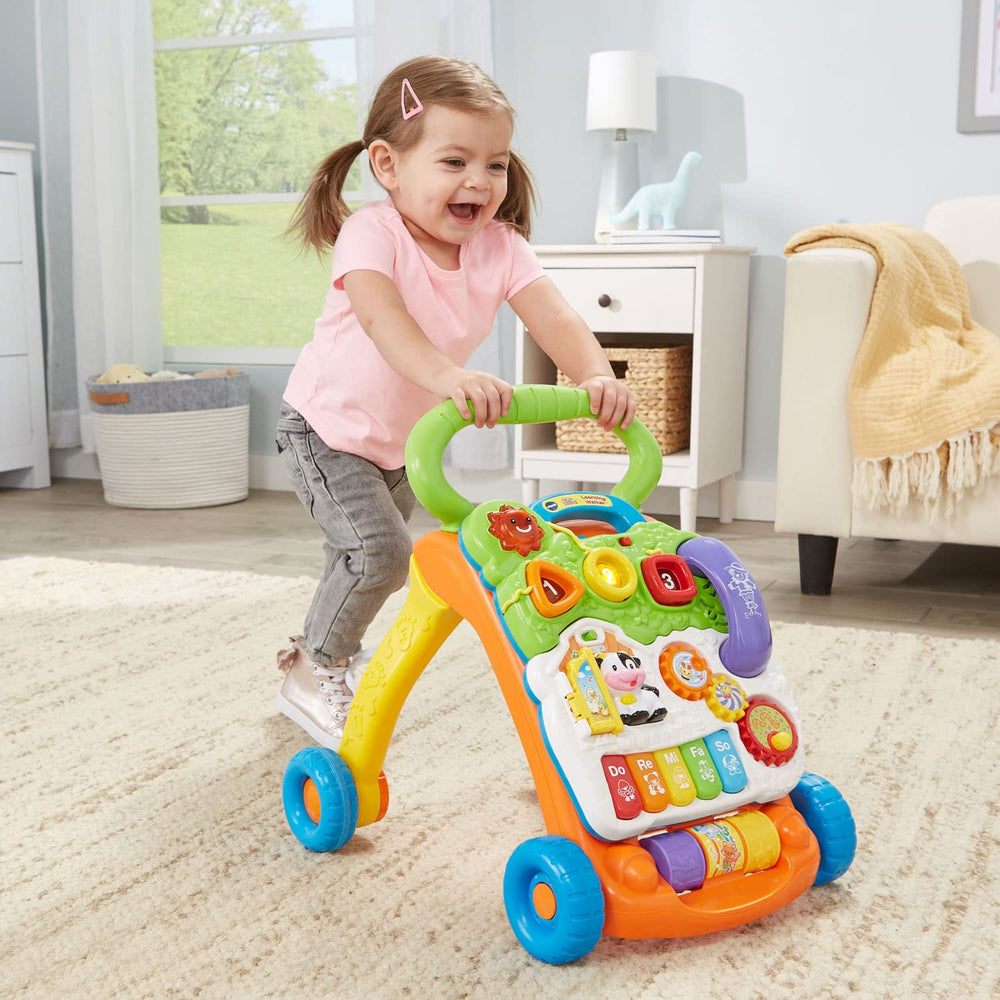 VTech etiqueta informativa mostrando edad recomendada y especificaciones