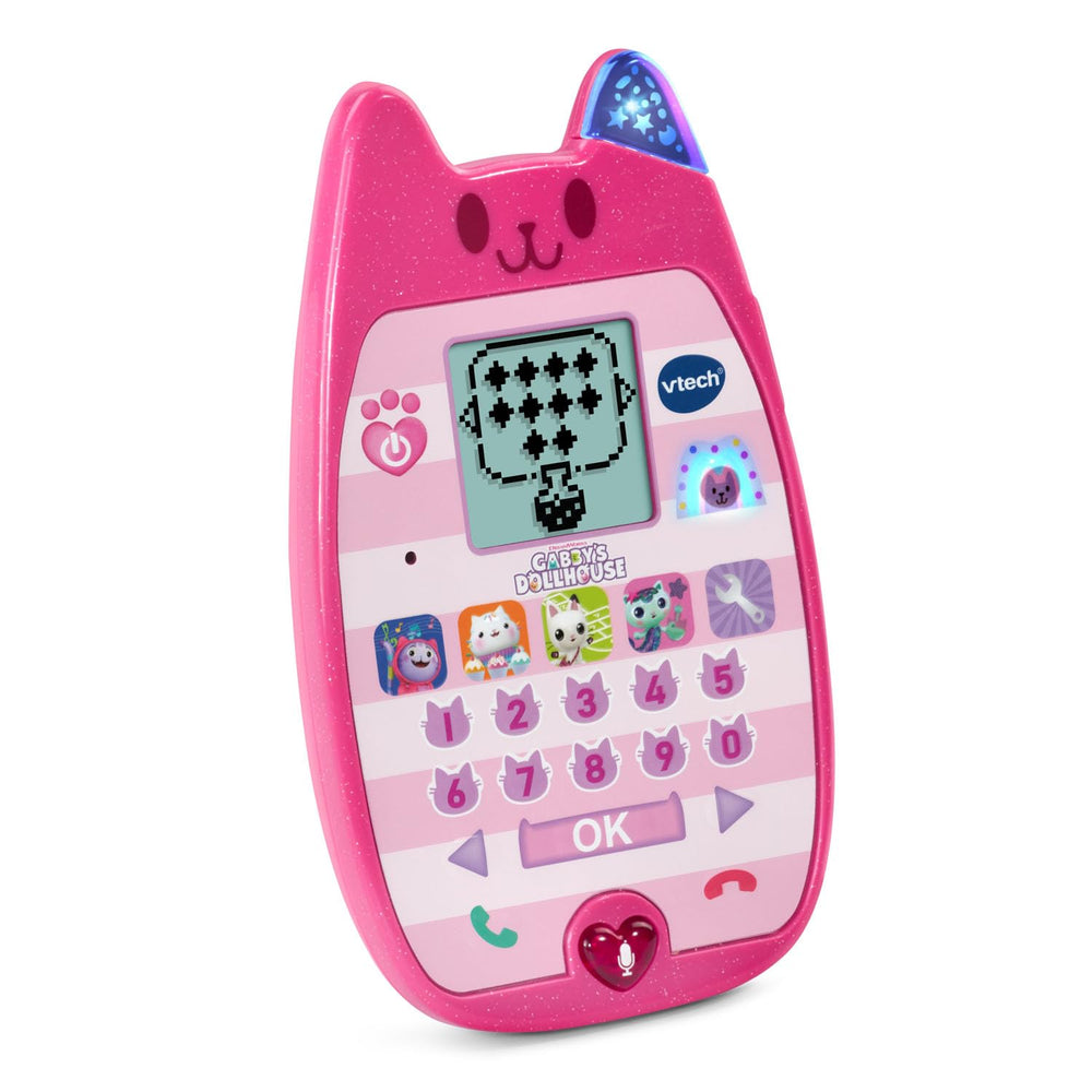 VTech teléfono Gabby's Dollhouse detalle de pantalla que muestra un personaje para interacción visual