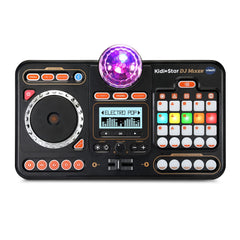 VTech Kidi Star DJ Mixer turntable close-up illustrating scratch and jam features