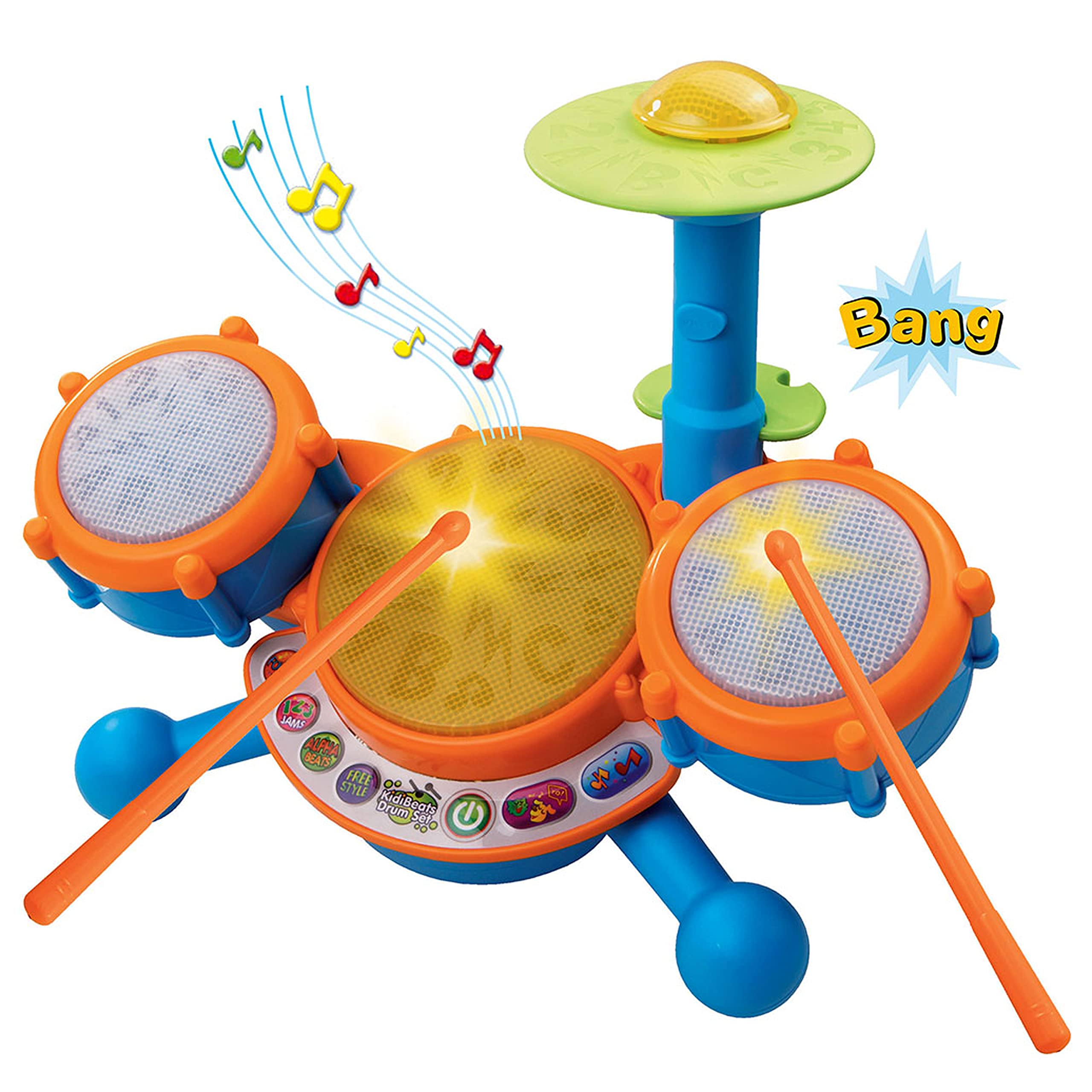 VTech KidiBeats detalle de pads y platillo, texturas para mejor agarre