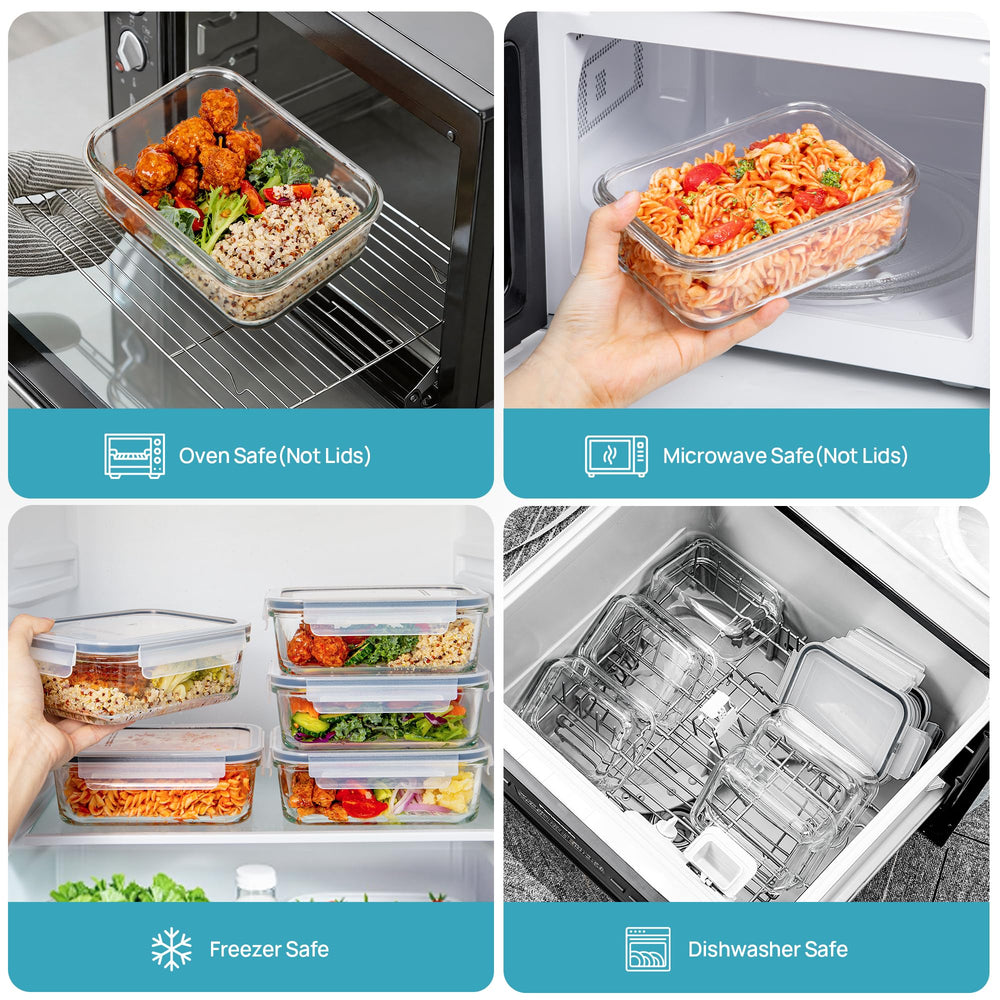 Vtopmart recipiente abierto con ensalada y proteína, ideal para meal prep saludable