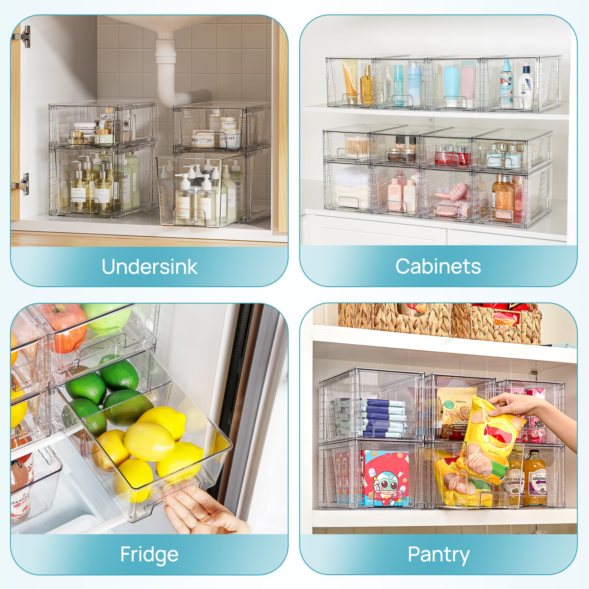 Vtopmart cajones integrados en cocina moderna mostrando organización estética