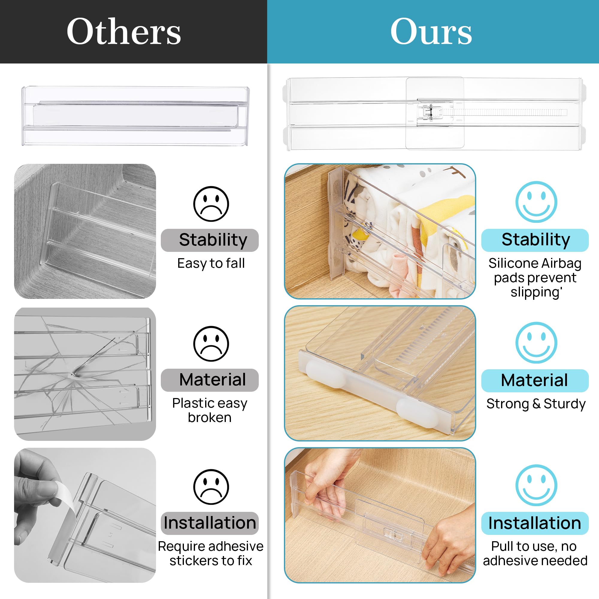 Vtopmart estilo de vida en dormitorio, cajones ordenados