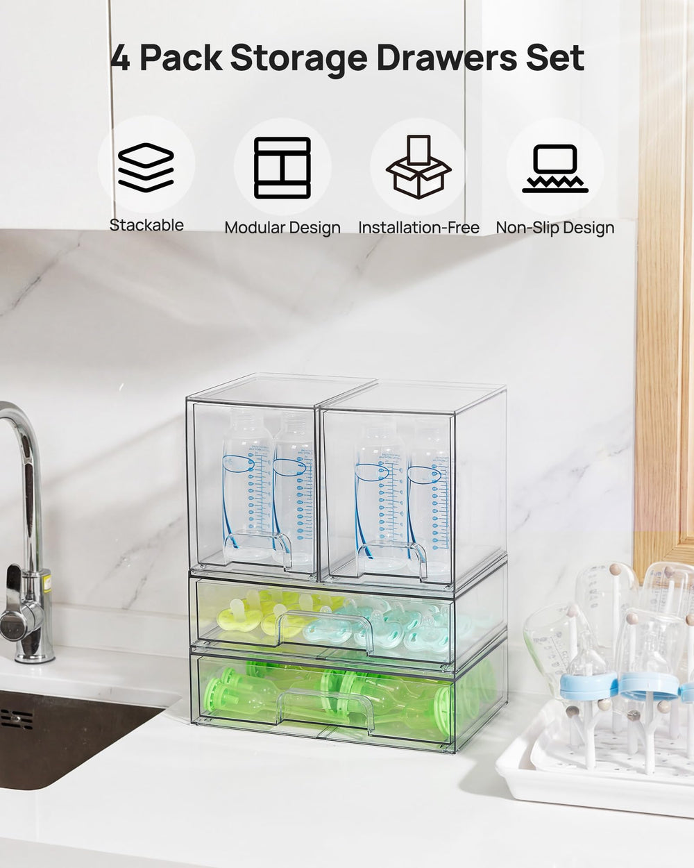 Vtopmart textura del acrílico resistente que mantiene visibilidad y limpieza fácil