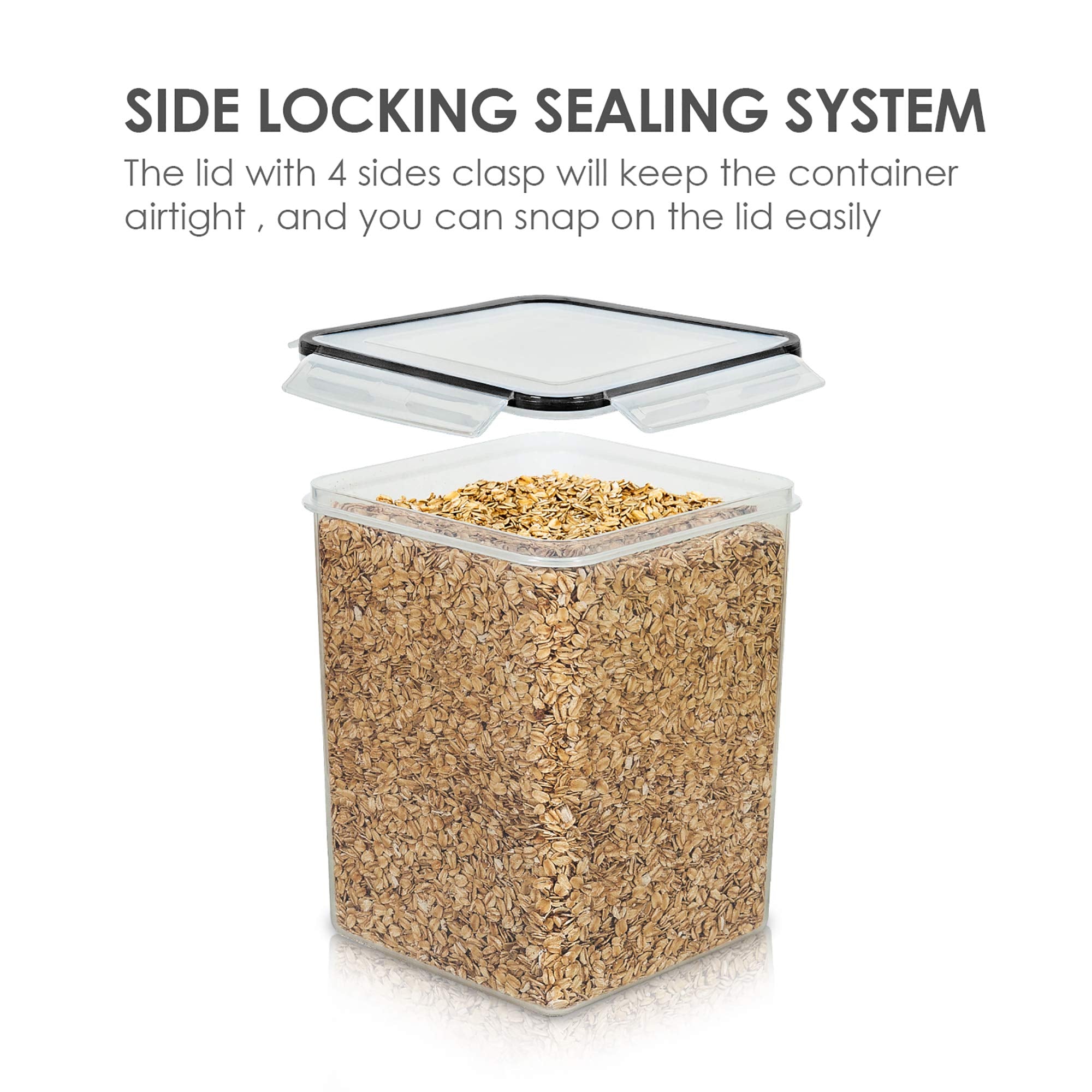 Vtopmart clear container filled with flour for easy content visibility