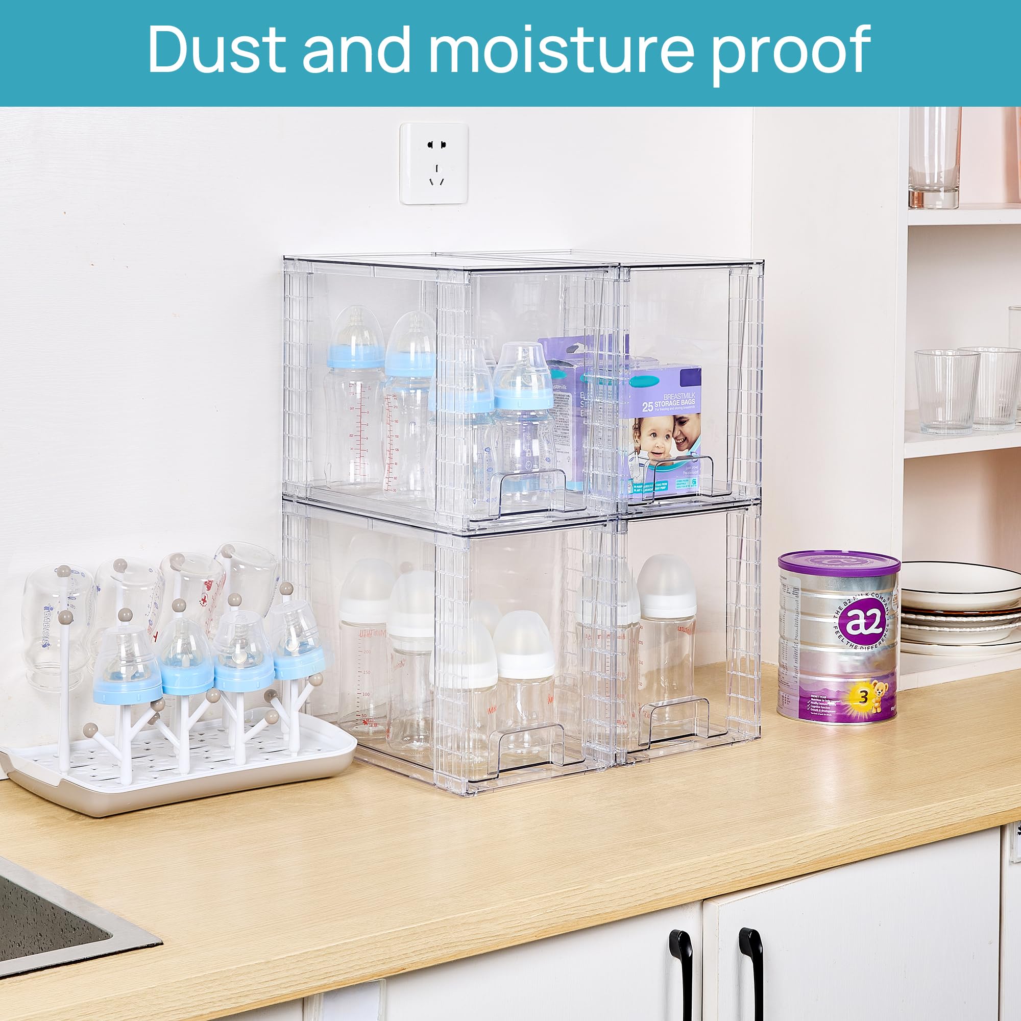 Vtopmart caja en encimera de baño mostrando almacenamiento estético
