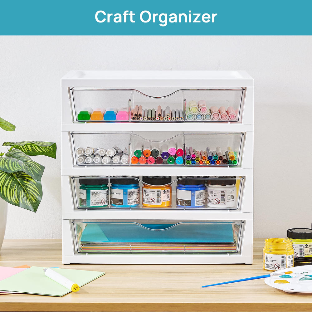 Vtopmart ambiente doméstico con organizador en una mesa de trabajo optimizando espacio