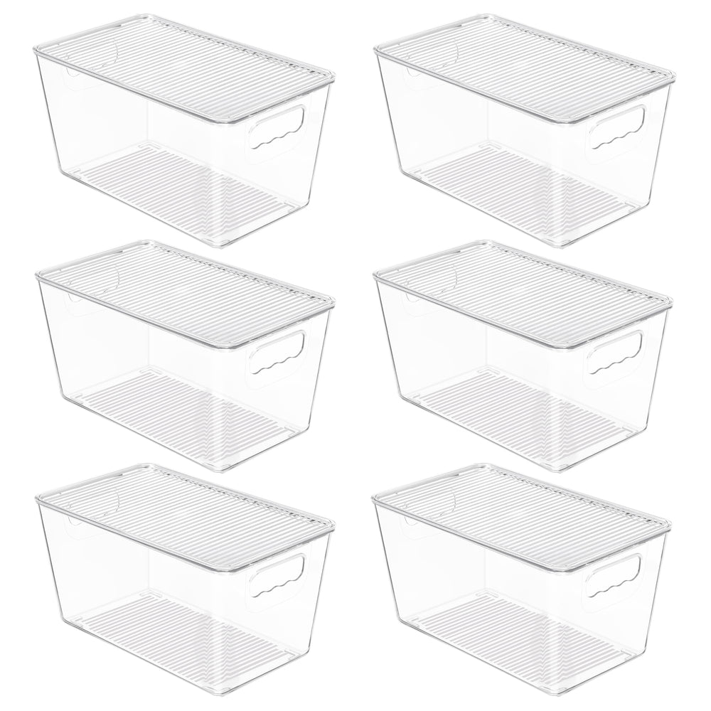 Vtopmart paquete frontal de 6 cajas transparentes mostrando organización rápida