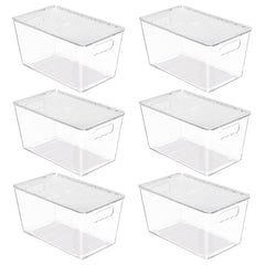 Vtopmart paquete frontal de 6 cajas transparentes mostrando organización rápida