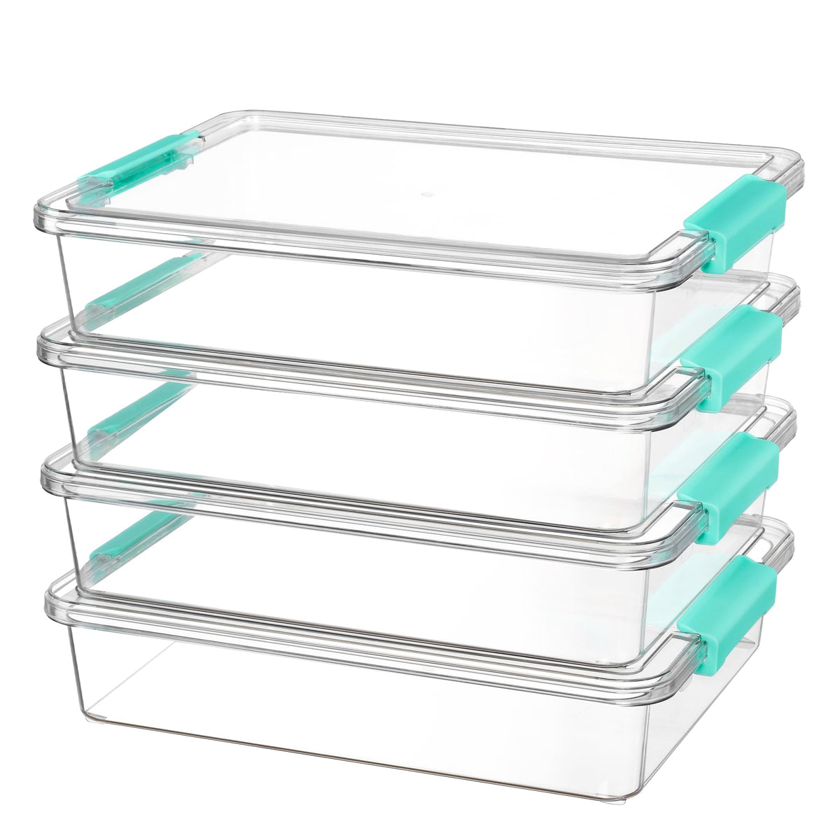 Vtopmart paquete cuatro cajas frontales mostrando organización rápida