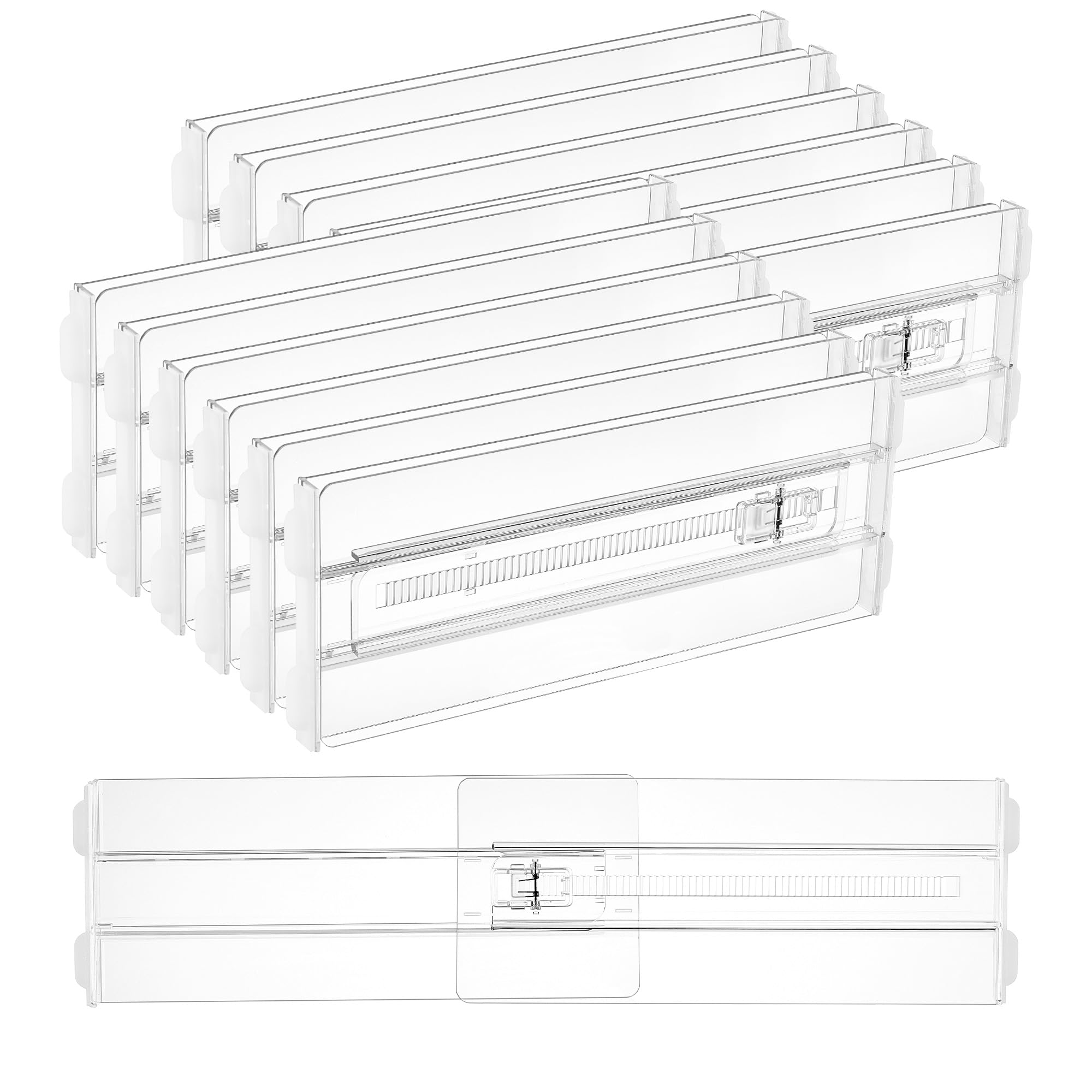 Vtopmart paquete frontal de 12 divisores transparente para organización