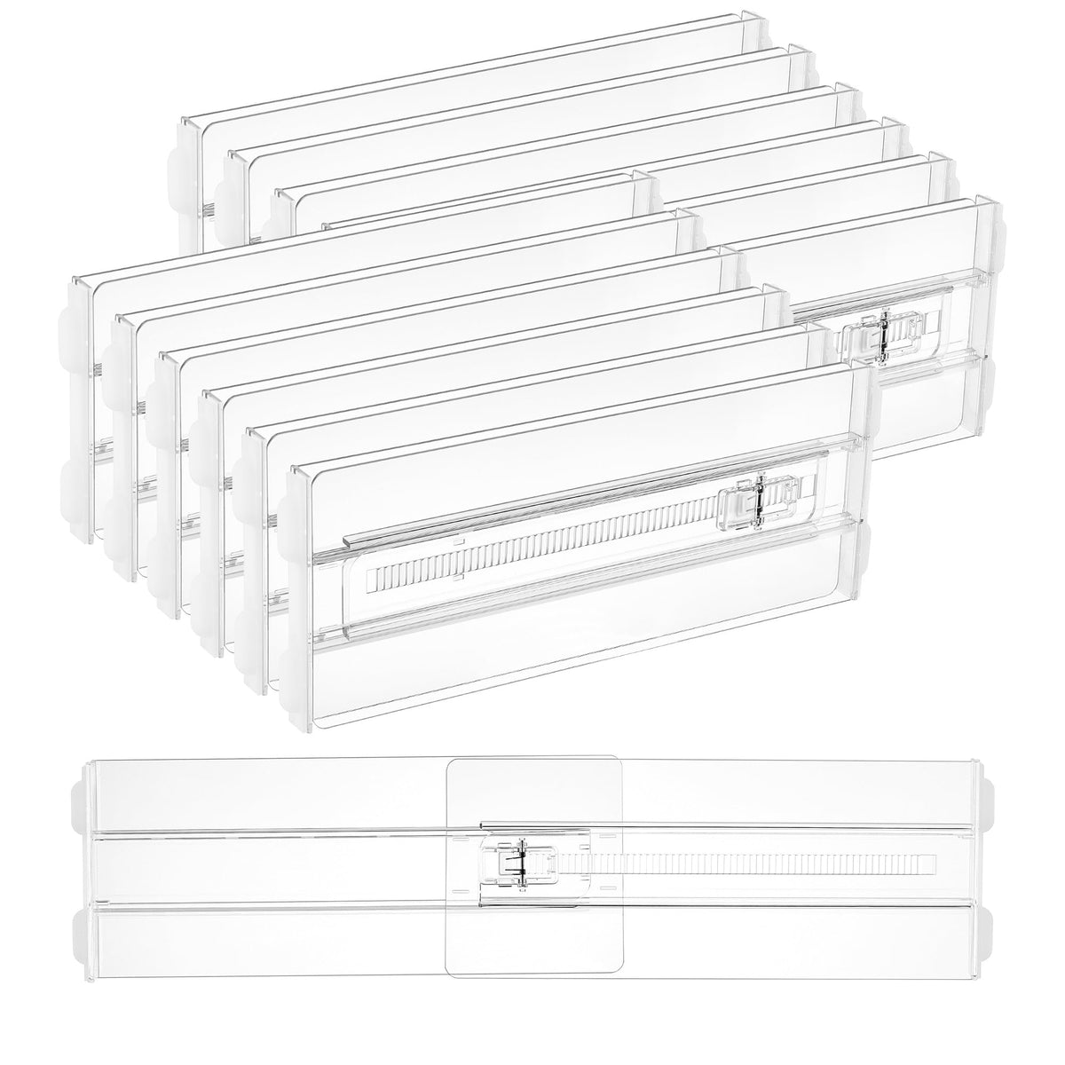 Vtopmart paquete frontal de 12 divisores transparente para organización