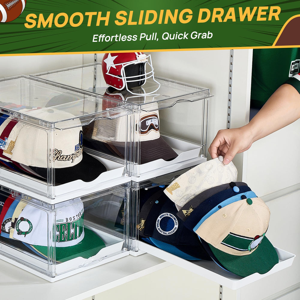 Vtopmart organizador lleno con doce gorras por caja protege formas