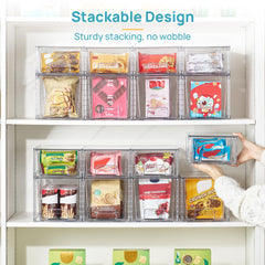Vtopmart cajones en despensa con snacks y latas, optimiza almacenamiento diario