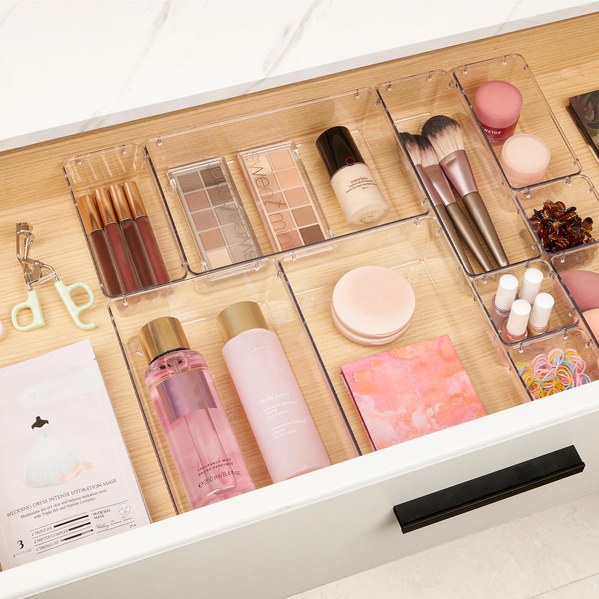 Vtopmart bandejas en tocador con maquillaje ordenado para agilizar rutinas diarias