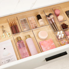 Vtopmart bandejas en tocador con maquillaje ordenado para agilizar rutinas diarias