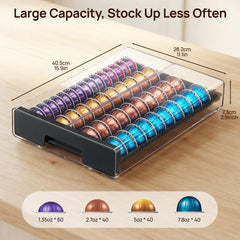 Vtopmart side profile highlighting smooth sliding drawer and compact countertop footprint