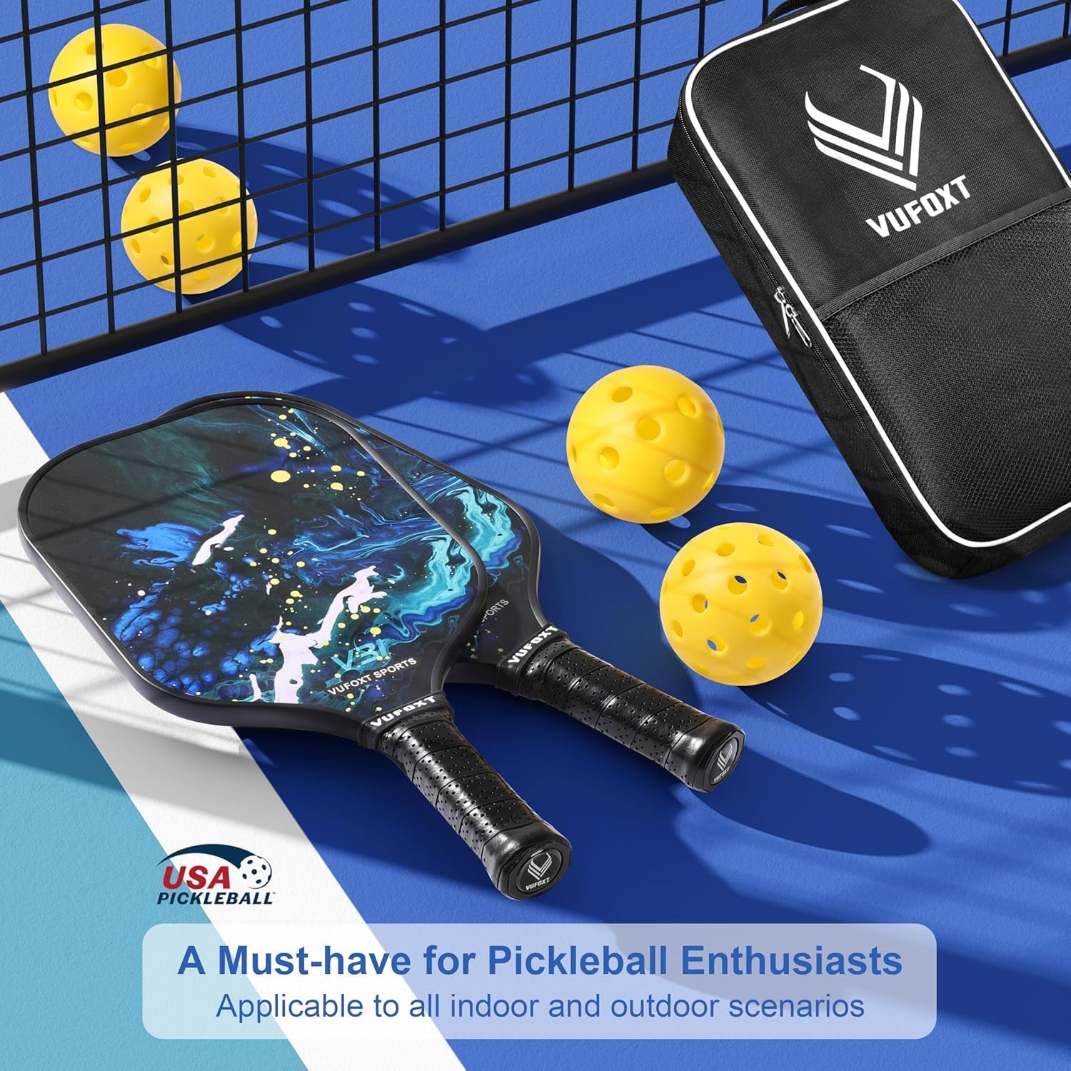 VUFOXT pala en uso sobre pista demostrando control y potencia