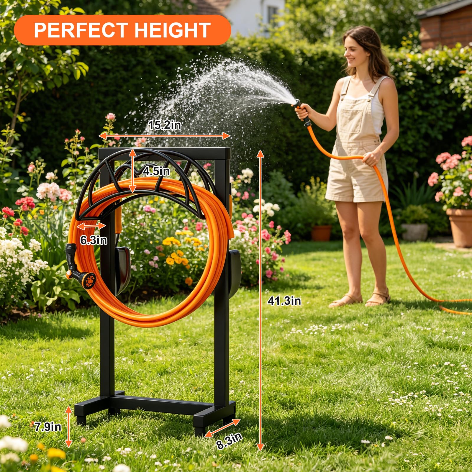 VyGrow rear hooks with nozzle hanging showing organized access and tool storage