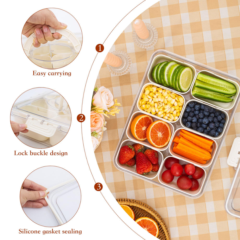 WACOI bandeja abierta en picnic con fruta y frutos secos fresca