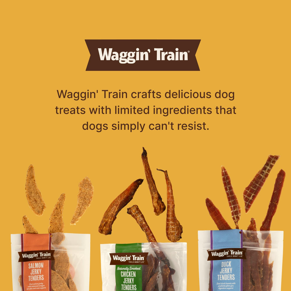 Waggin' Train close-up del pollo ahumado mostrando calidad y color