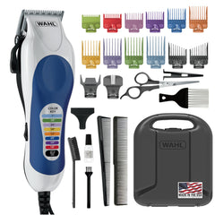Wahl vista frontal del clipper con accesorios útiles para cortes precisos