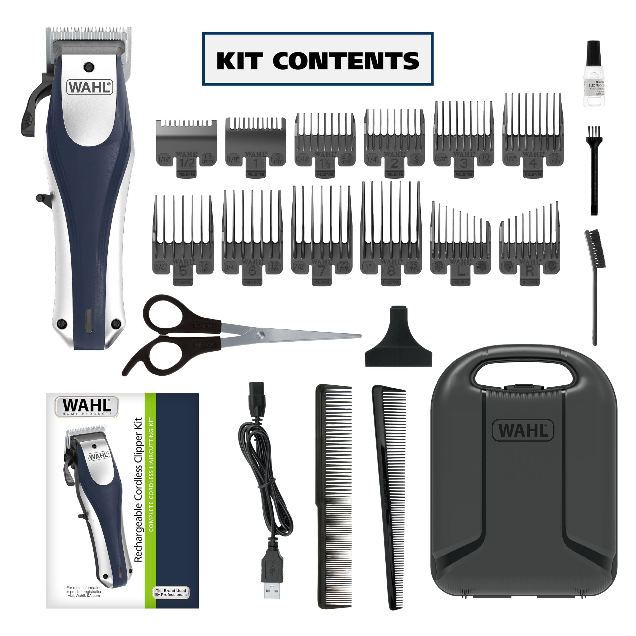 Wahl cuchillas en primer plano beneficiando cortes uniformes y duraderos
