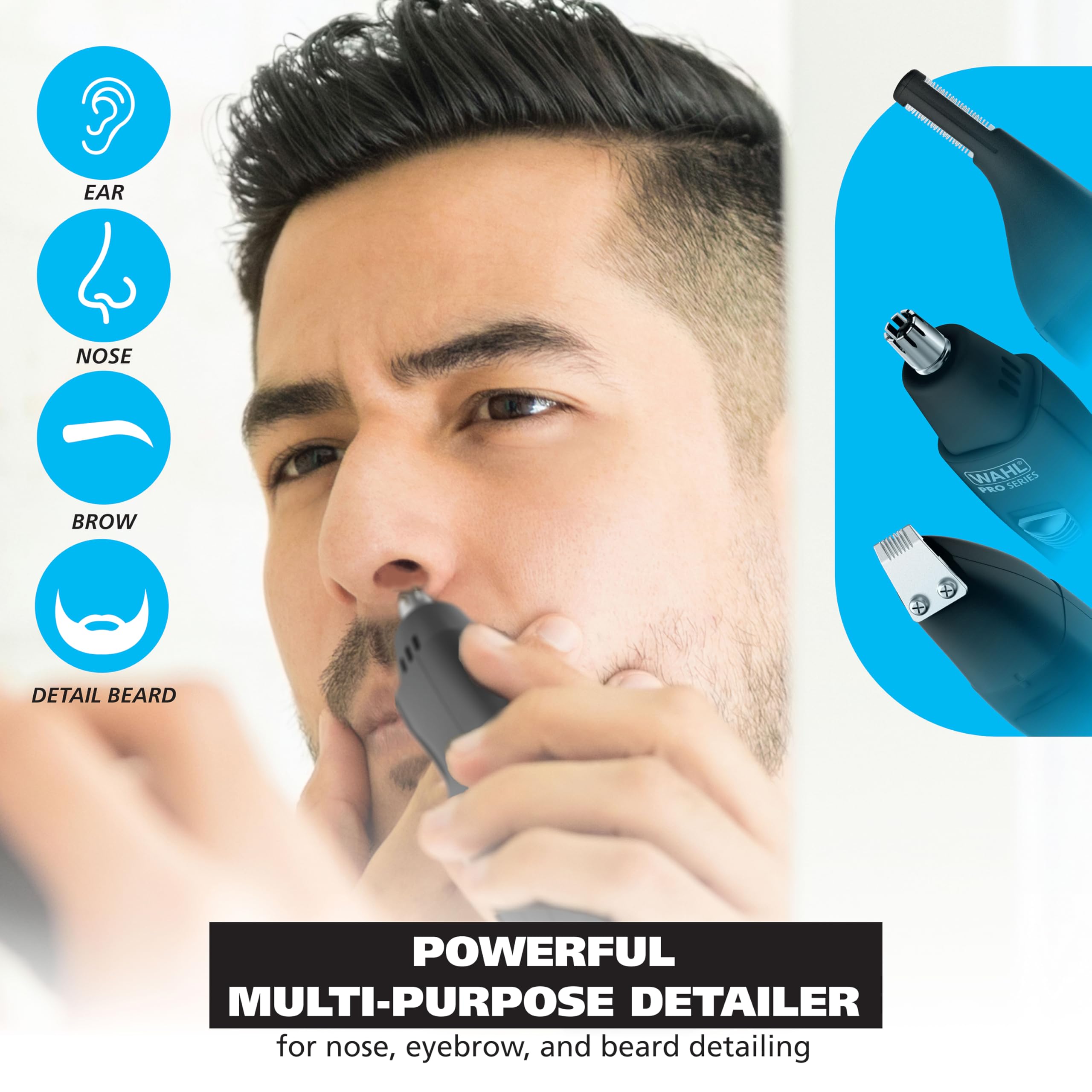 Wahl cabeza rotatoria enfocada para recorte nasal higiénico y seguro