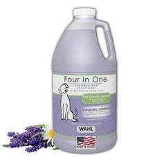 Wahl botella frontal 64 oz mostrando etiqueta y tamaño grande