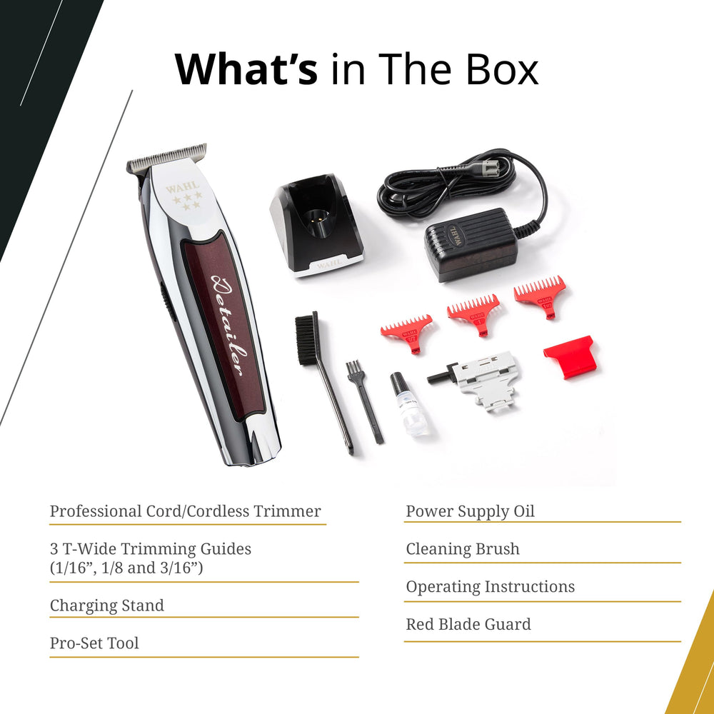 Wahl Professional junto a una mano para comparar tamaño, portátil y manejable